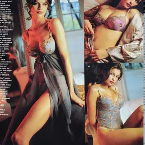 90s Victoria’s Secret Gold Embroidered Blue Gray Vintage Corset Bustier Top 36C🔥 - Picture 8 of 11